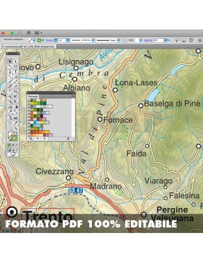Mappa del Trentino Alto Adige pdf scala 1:200.000