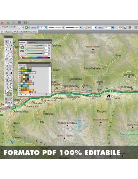 Mappa della Valle d'Aosta pdf scala 1:200.000