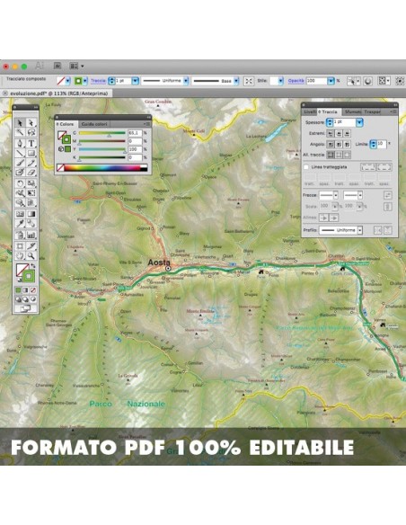 Mappa della Valle d'Aosta pdf scala 1:200.000