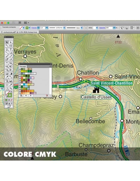Mappa della Valle d'Aosta pdf scala 1:200.000