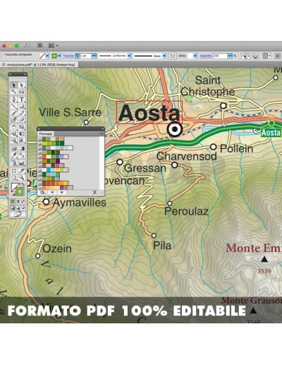 Mappa della Valle d'Aosta pdf scala 1:200.000