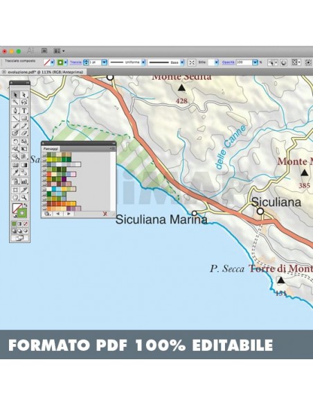 Mappa della provincia di Agrigento pdf scala 1:200.000