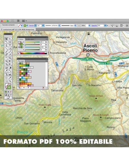 Mappa della provincia di Ascoli Piceno pdf scala 1:200.000