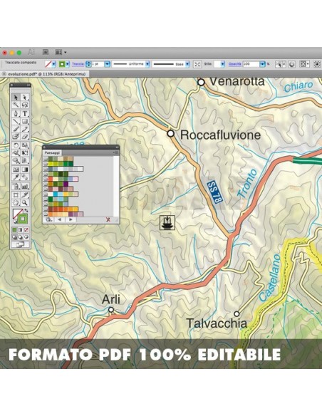 Mappa della provincia di Ascoli Piceno pdf scala 1:200.000