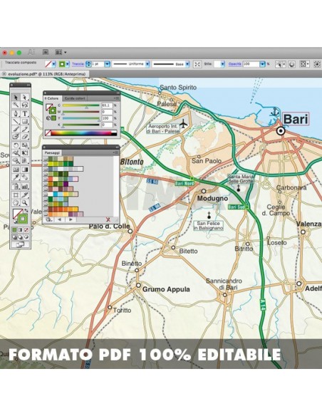 Mappa della provincia di Bari pdf scala 1:200.000