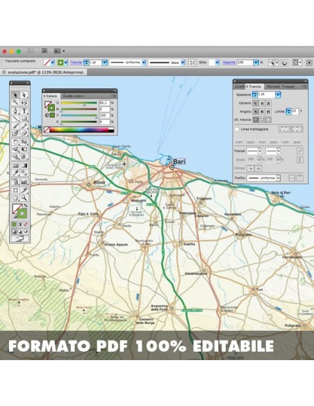 Mappa della provincia di Bari pdf scala 1:200.000