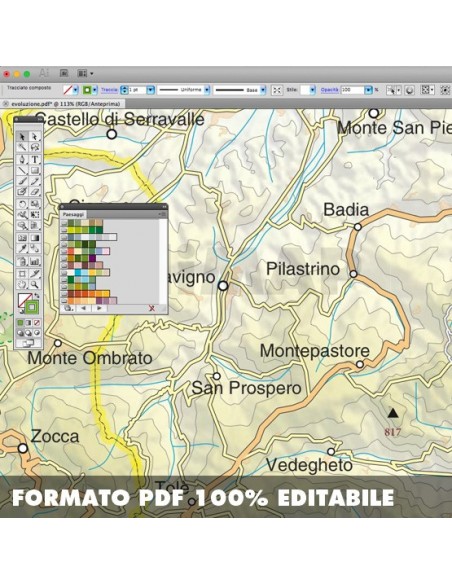 Mappa della provincia di Bologna pdf scala 1:200.000