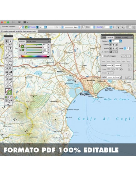 Mappa della provincia di Cagliari pdf scala 1:200.000