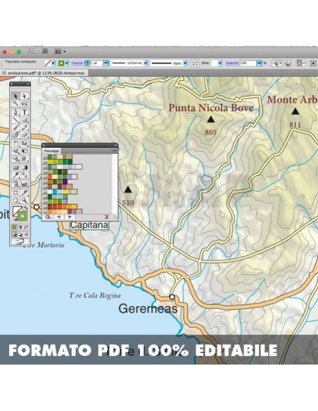 Mappa della provincia di Cagliari pdf scala 1:200.000