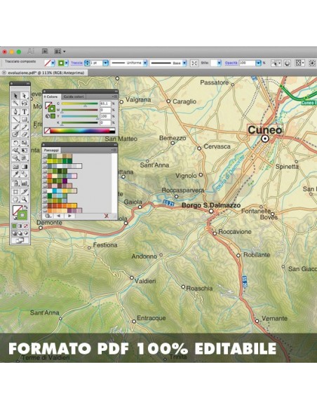Mappa della provincia di Cuneo pdf scala 1:200.000
