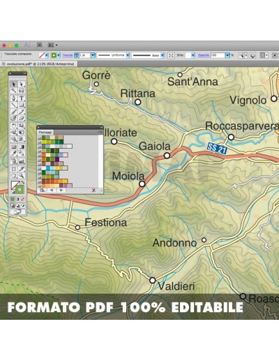 Mappa della provincia di Cuneo pdf scala 1:200.000