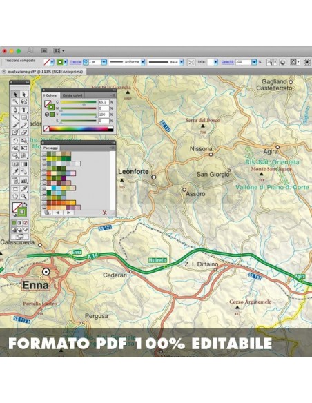 Mappa della provincia di Enna pdf scala 1:200.000