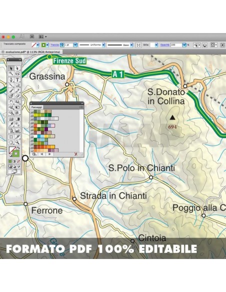 Mappa della provincia di Firenze pdf scala 1:200.000