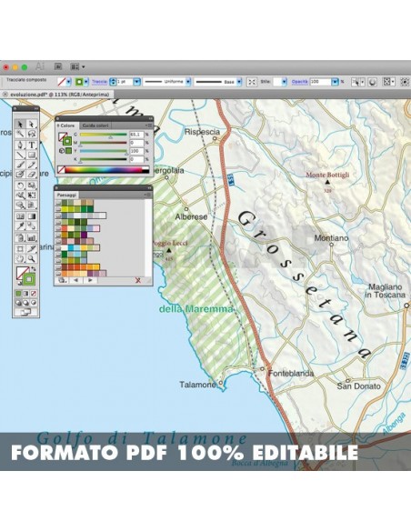 Mappa della provincia di Grosseto pdf scala 1:200.000