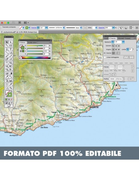 Mappa della provincia di Imperia pdf scala 1:200.000