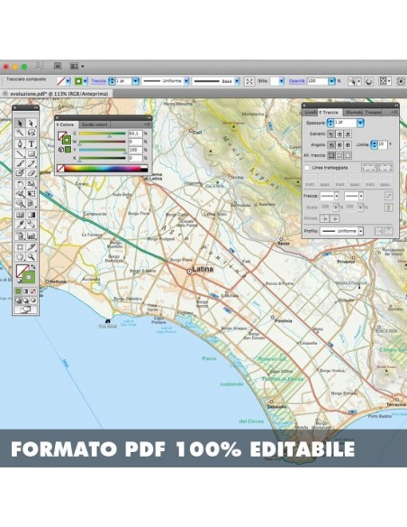 Mappa della provincia di Latina pdf scala 1:200.000