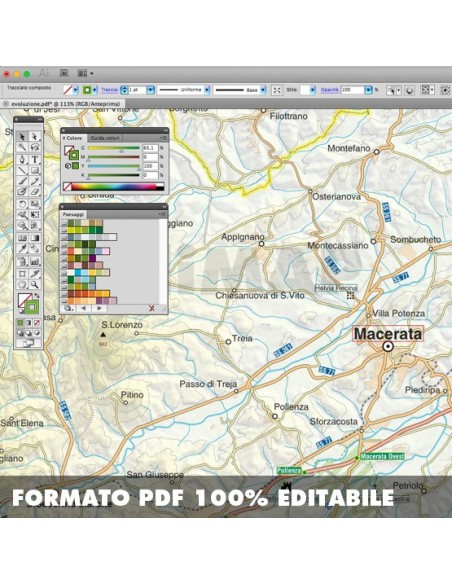 Mappa della provincia di Macerata pdf scala 1:200.000