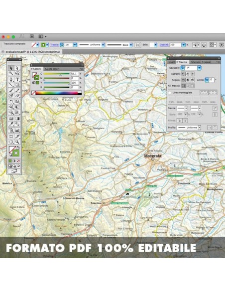 Mappa della provincia di Macerata pdf scala 1:200.000