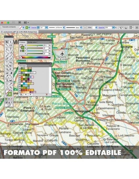 Mappa della provincia di Milano pdf scala 1:200.000