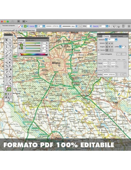 Mappa della provincia di Milano pdf scala 1:200.000