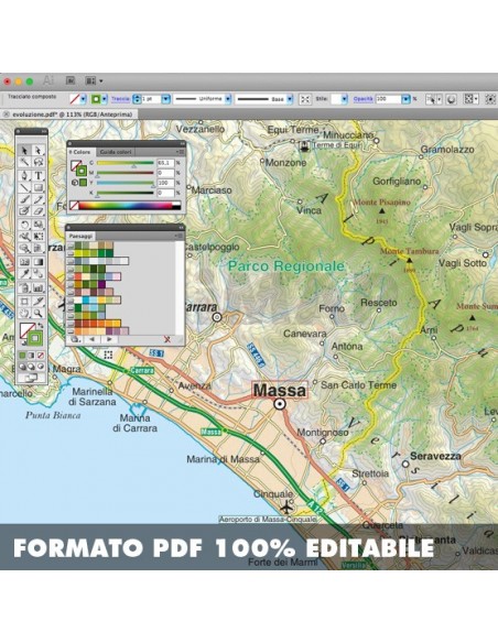 Mappa della provincia di Massa-Carrara pdf scala 1:200.000