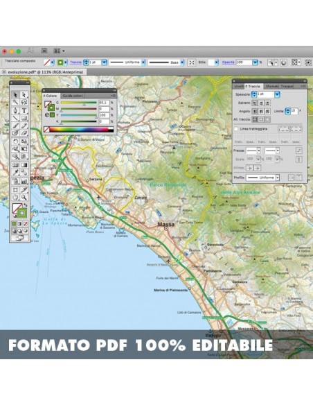 Mappa della provincia di Massa-Carrara pdf scala 1:200.000