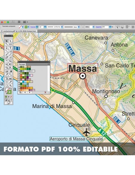 Mappa della provincia di Massa-Carrara pdf scala 1:200.000