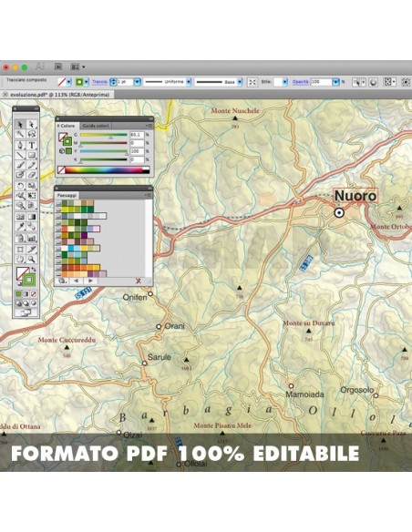 Mappa della provincia di Nuoro pdf scala 1:200.000