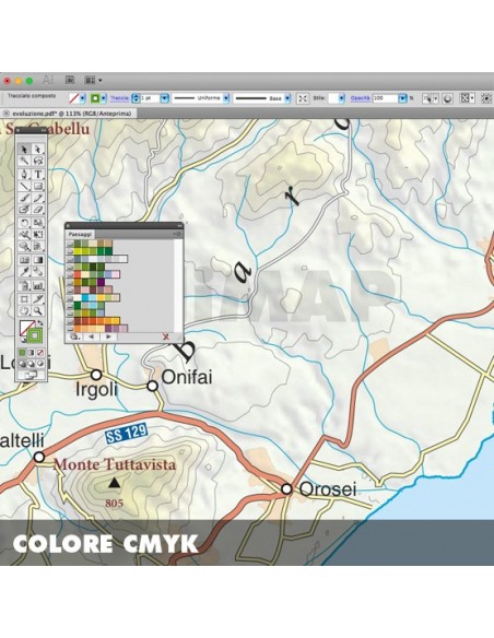 Mappa della provincia di Nuoro pdf scala 1:200.000