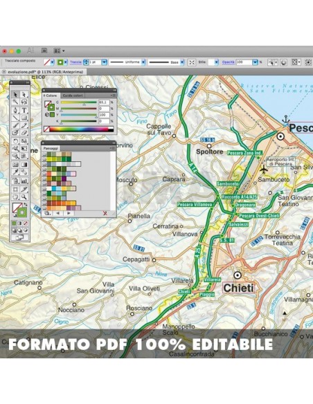 Mappa della provincia di Pescara pdf scala 1:200.000