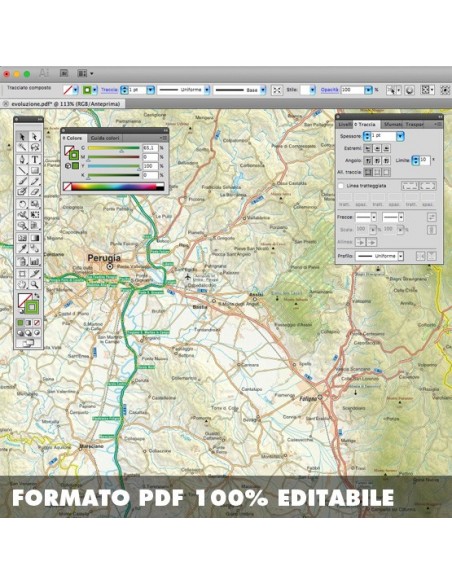 Mappa della provincia di Perugia pdf scala 1:200.000