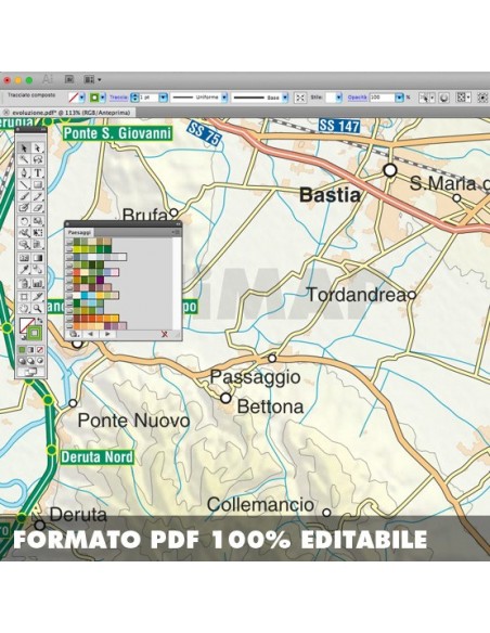 Mappa della provincia di Perugia pdf scala 1:200.000