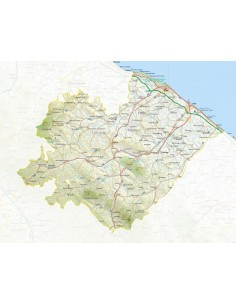 Mappa della provincia di Pesaro Urbino eps scala 1:200.000