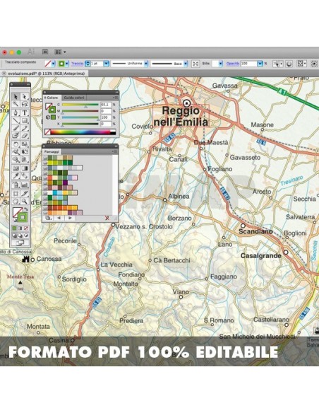 Mappa della provincia di Reggio nell'Emilia pdf scala 1:200.000