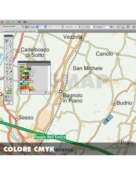 Mappa della provincia di Reggio nell'Emilia pdf scala 1:200.000