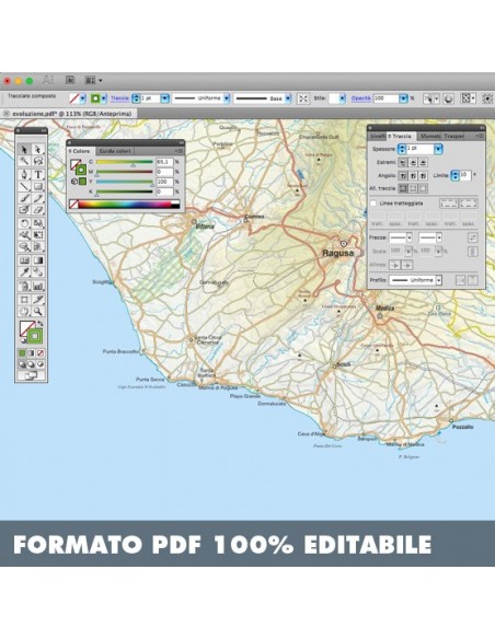 Mappa della provincia di Ragusa pdf scala 1:200.000