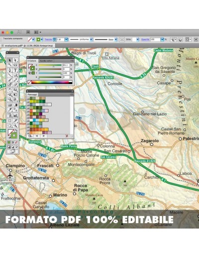 Mappa della provincia di Roma pdf scala 1:200.000