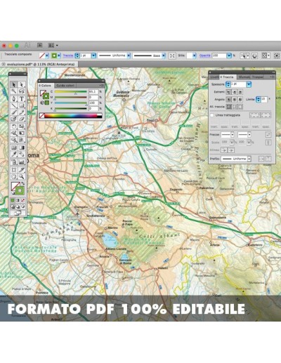 Mappa della provincia di Roma pdf scala 1:200.000
