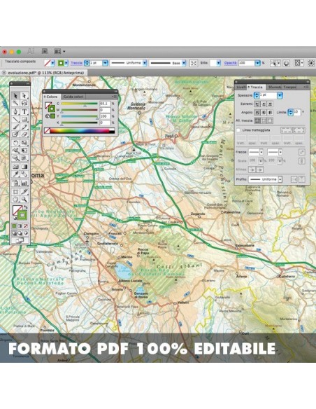 Mappa della provincia di Roma pdf scala 1:200.000