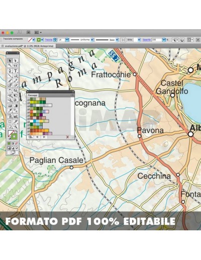 Mappa della provincia di Roma pdf scala 1:200.000