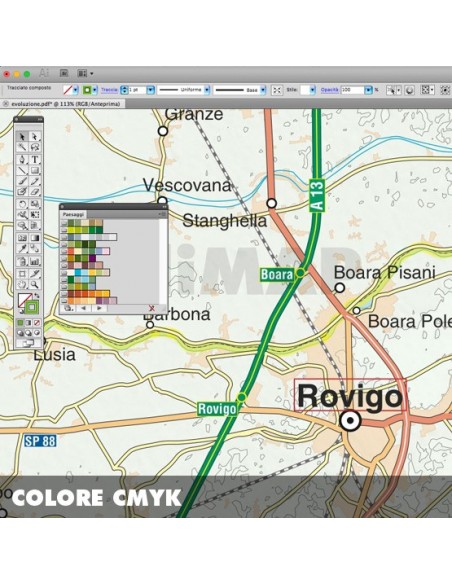 Mappa della provincia di Rovigo pdf scala 1:200.000