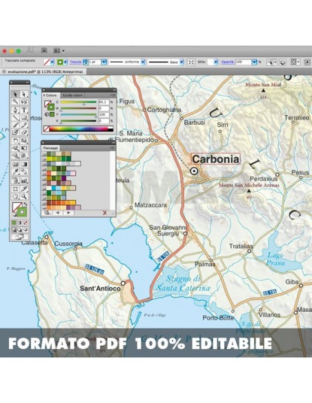 Mappa della provincia Sud Sardegna pdf scala 1:200.000