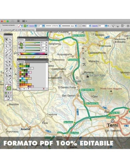Mappa della provincia di Terni pdf scala 1:200.000