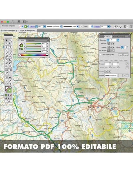 Mappa della provincia di Terni pdf scala 1:200.000