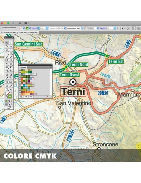 Mappa della provincia di Terni pdf scala 1:200.000