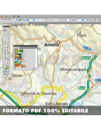 Mappa della provincia di Terni pdf scala 1:200.000