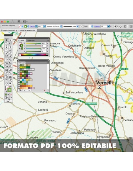 Mappa della provincia di Vercelli pdf scala 1:200.000