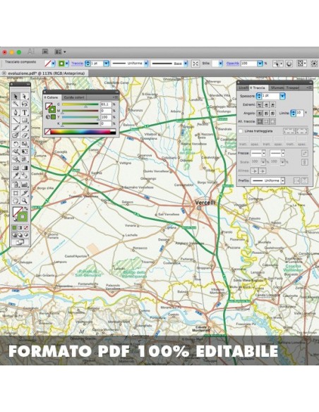 Mappa della provincia di Vercelli pdf scala 1:200.000