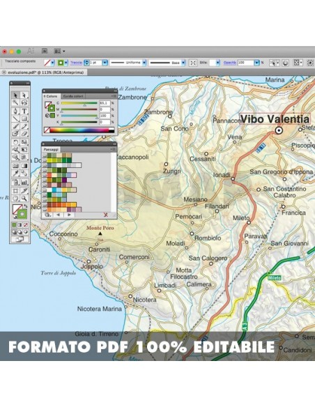 Mappa della provincia di Vibo Valentia pdf scala 1:200.000