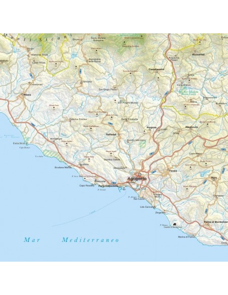 Mappa della provincia di Agrigento jpg scala 1:200.000